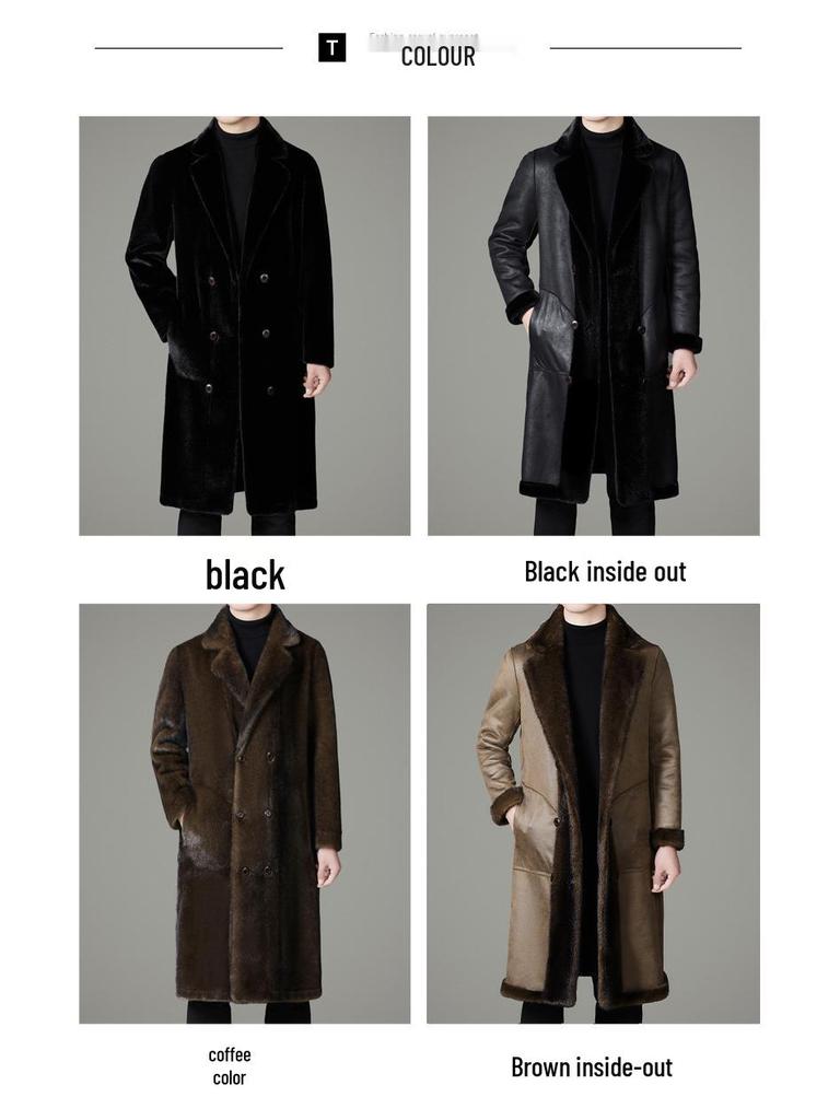 Herren 2025 Wende-Nerzfell-Windbreaker-Mantel - Wintermode für Mittleren Alters