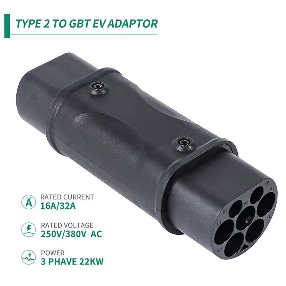 EV Adapter Type 1 to Type 2 EV Charger AC DC Convertor Type 2 to Type 1 Adapter For Type 2 to GBT EV Charging Accessories