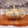 Brass Dragon & Phoenix Teapot Set: Elegant Tea & Coffee Table Décor
