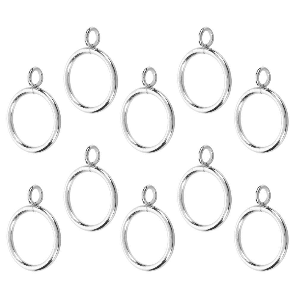 10Pcs Eyelet Curtain Rings Thick Metal Heavy-Duty Drapery Rings for Roman Shades Sliding Window Treatments Bathroom Shower