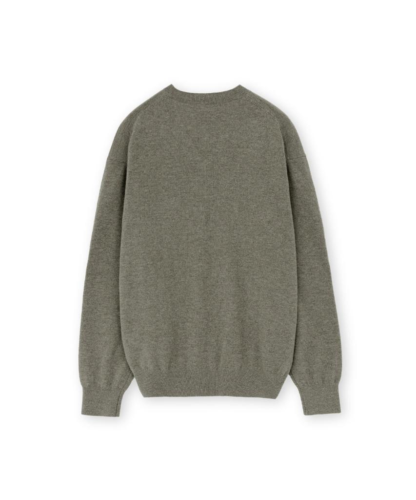 Beulaunyadeu Extra Super Fine V-Neck Knit, Olive Gray