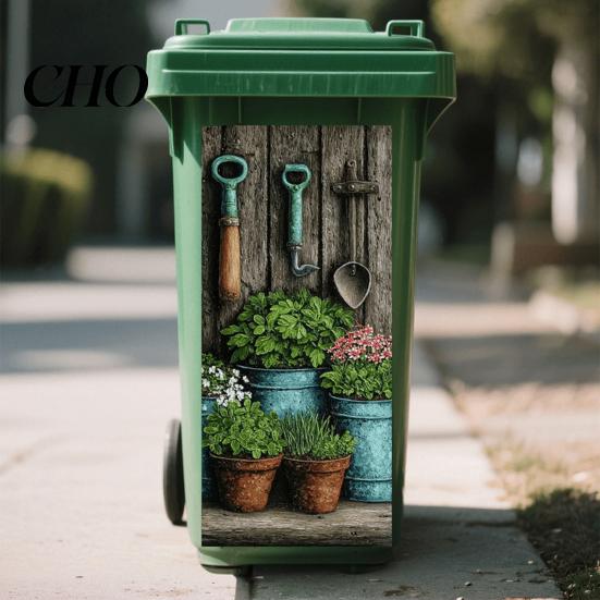 Garbage Labels Trash Can Stickers Self-Adhesive Waterproof Outdoor Bin Apply Decals Simulation Animal Plant Themes Weather-Resistant