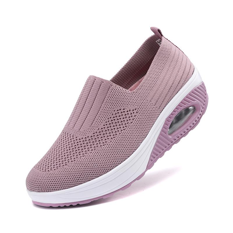 Middle-Aged Elderly Mothers' Shoes Mesh Cloth Outdoor Running Shoes Flying Knit Casual Shoes Comfortable Lightweight Breathable