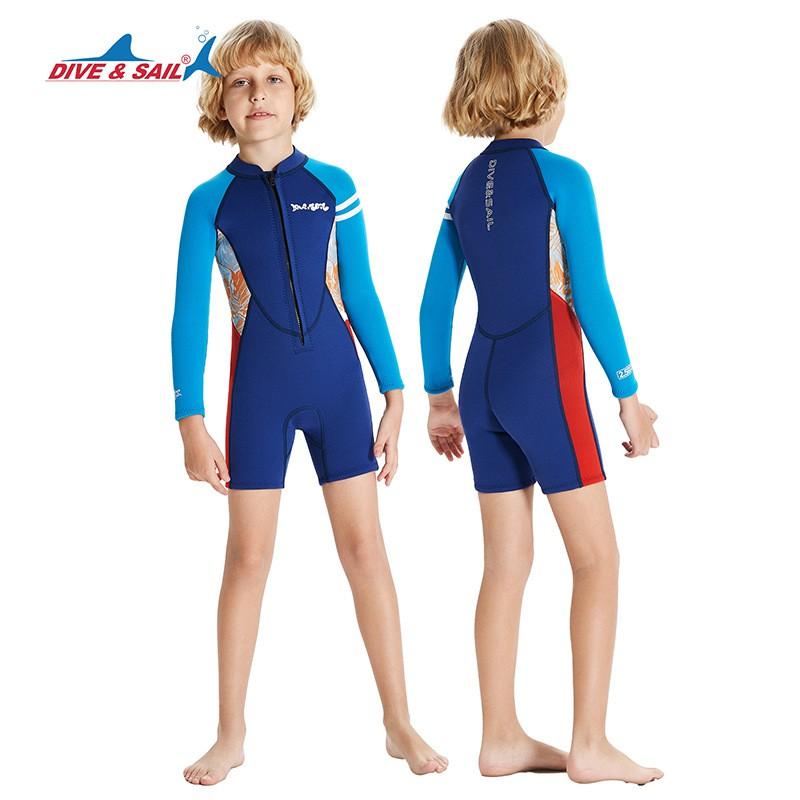 Kids Full Wetsuit 2.5mm Neoprene Dive Suit Snorkeling Swimming Surfing Warm Protection
