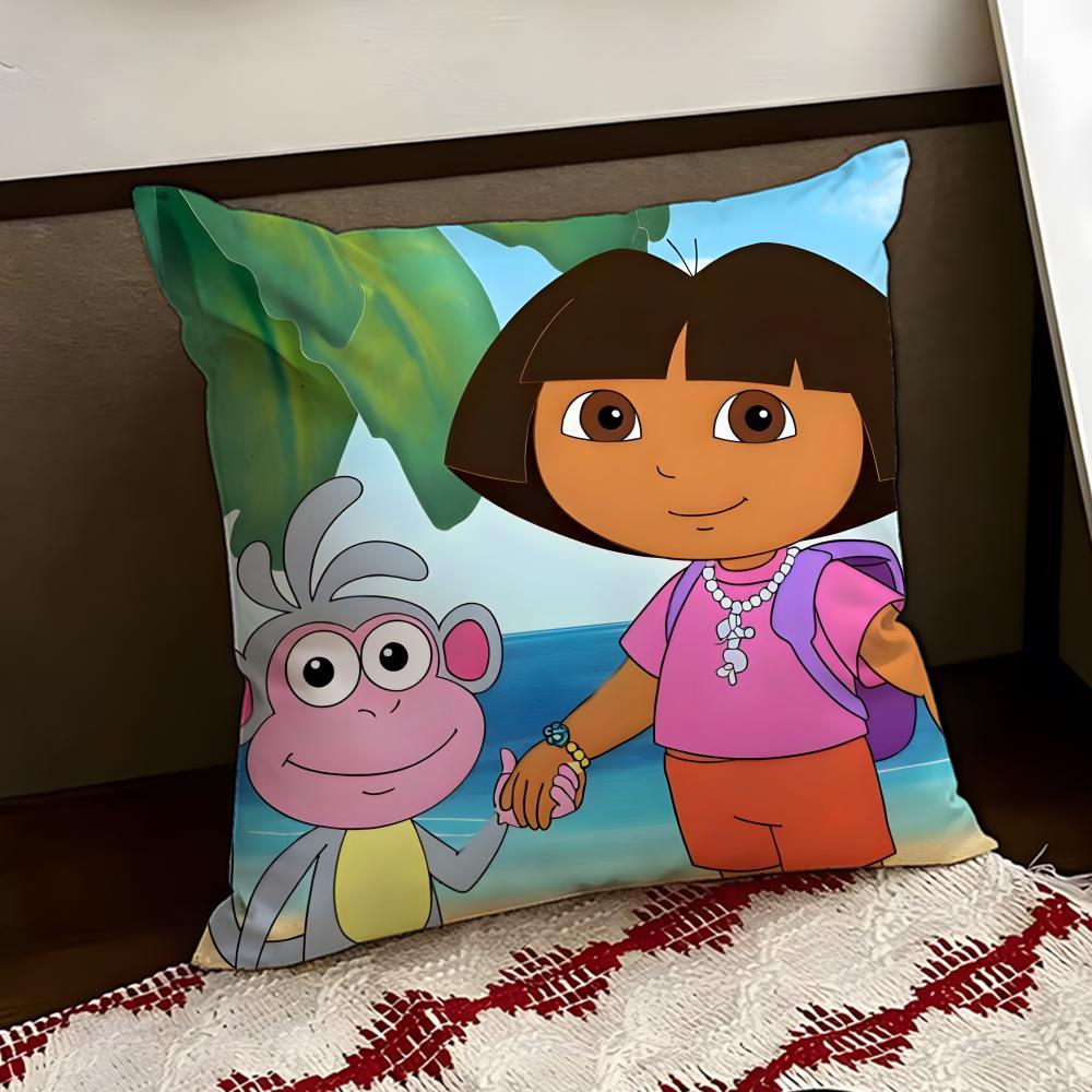 Anime cute DDora the EExplorer Cushion Cover Reversible Soft Durable Pillow Cover Home  Car MultiScene Use for Daily Comfort