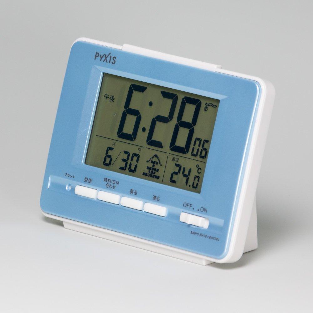 Seiko Clock Seiko Clock Alarm Clock Radio Digital Calendar Temperature Display PYXIS Light Blue Pearl NR535L SEIKO