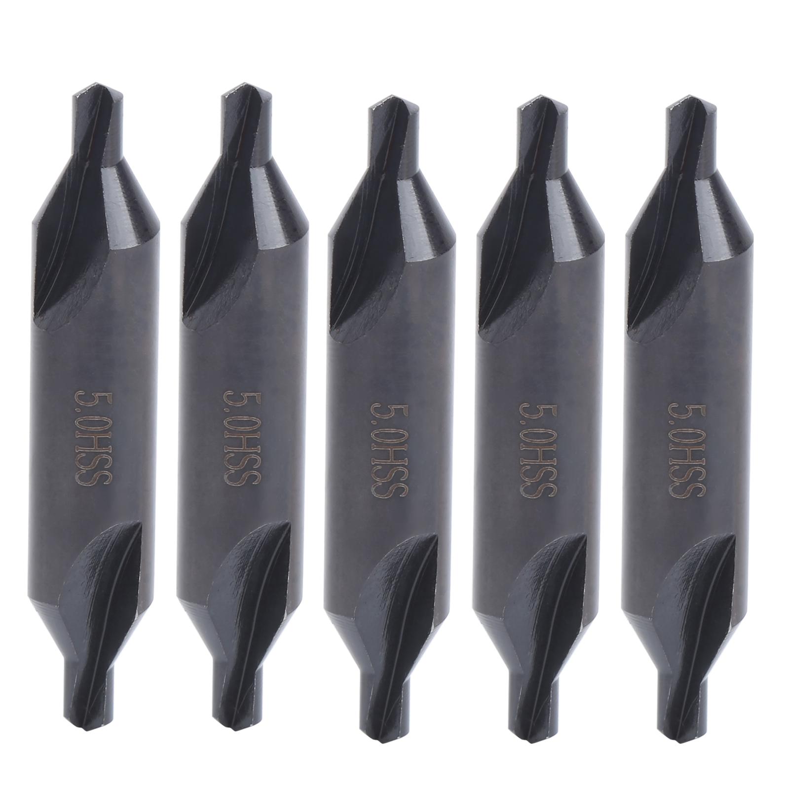 

5Pcs Centering Drill Bits for Milling Machines High Speed Steel Positioning Tools 5mm
