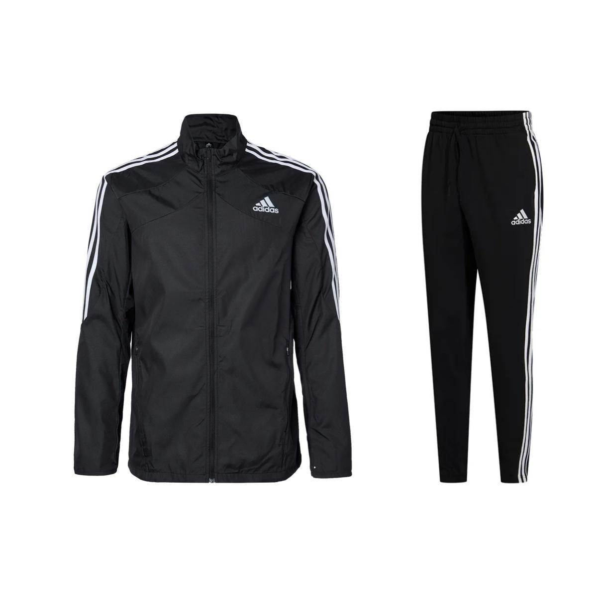 

Adidas Retro Classic Three Stripes Knit Tracksuit Men Jacket, Pants Black GM1410+GK8995 M