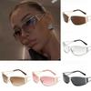 Futuristic Metal Sunglasses With Uv400 Protection For Outdoor Parties And Travel