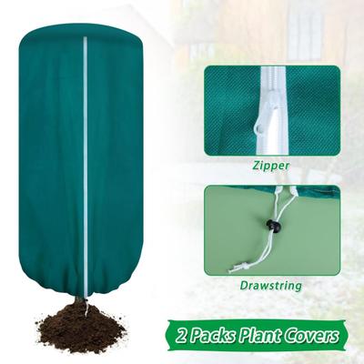 Plant Vorstbeschermhoes Vorstdoek Dekens met Rits Trekkoord Groot Herbruikbaar Plantbeschermer Boomhoezen voor Buitenplanten Struik