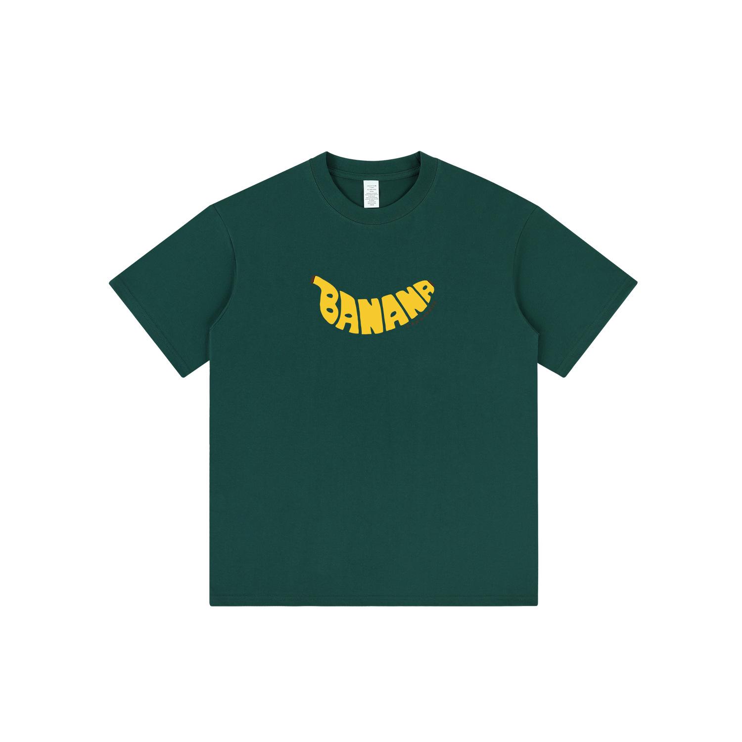 

American Retro Banana Cartoon Print Cotton Whitening T-Shirt, Short Sleeve, Summer 2024 Style Medium