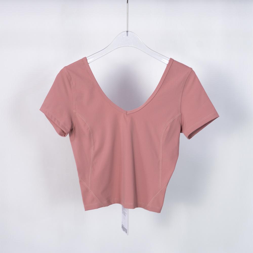Sommer Leichtes Yoga-Top: Hüfttiefes Kurzarm-T-Shirt für Freizeit-Sport und Fitness