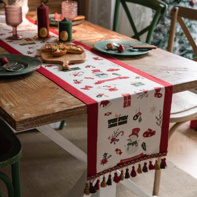 Luxury New Year Table Runner For Festive Decor Elegant Dining Table TV Cabinet Cover