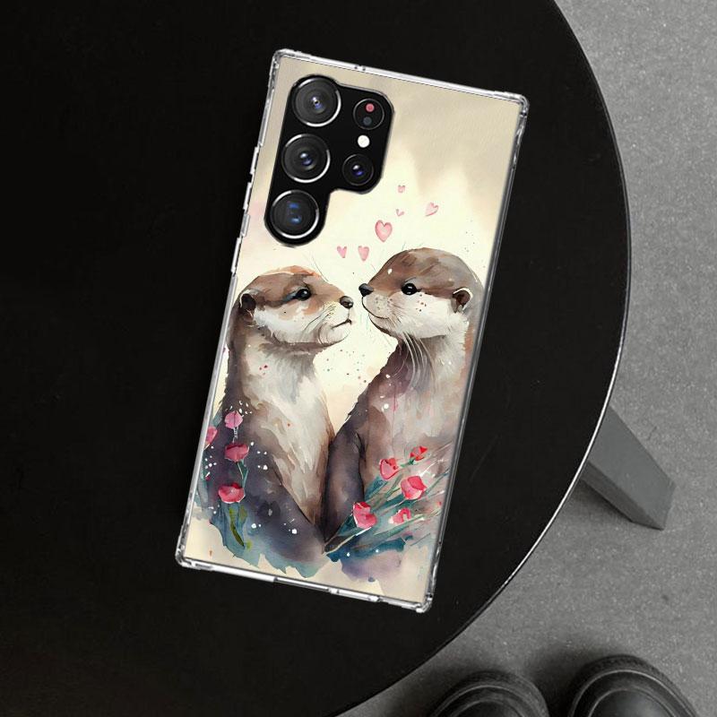 Animal Otter Cute Cartoon Phone Case Cover for Samsung Galaxy S26 S25 Edge S24 S23 Ultra S22 Plus S21 FE S20 + Art Customized Fu