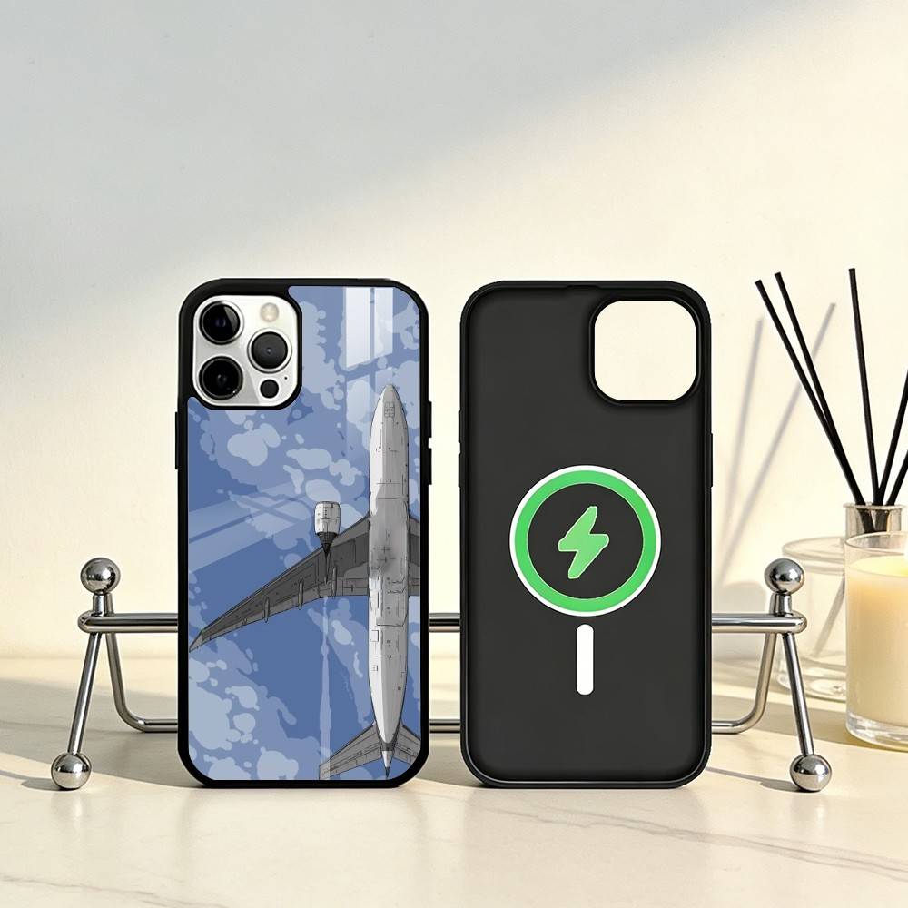 Aircraft Art Phone Case For iPhone17,16,15,14,13,12,11 Plus,Pro Max Magnetic For Magsafe Wireless Charging