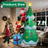 7FT Inflatable Christmas Tree Santa Claus Blow Up Model Decoration With Built-In LED For Xmas Party Holiday Indoor Outdoor Yard