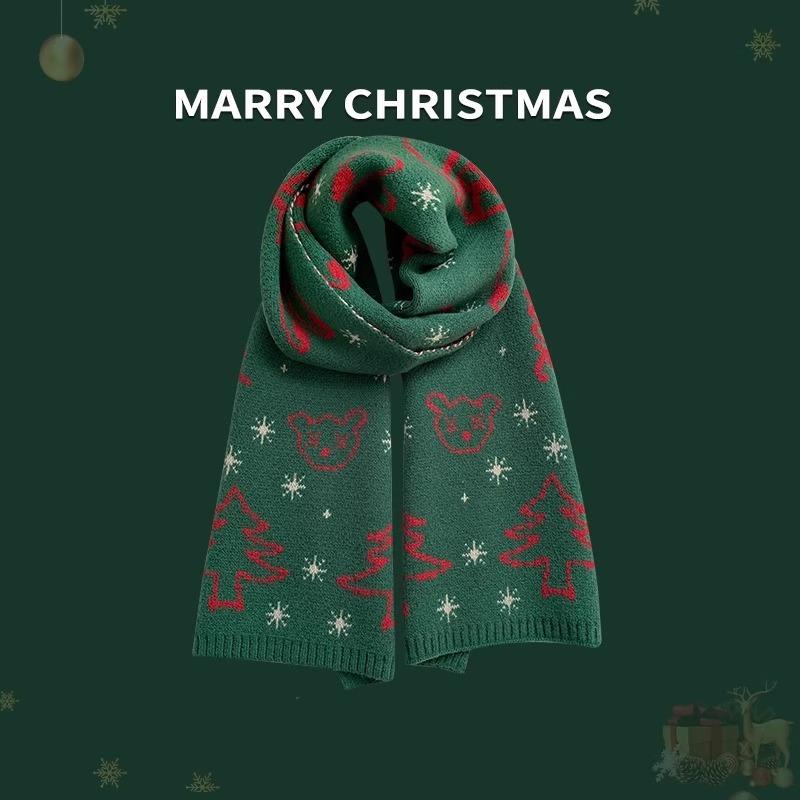 Fular de copii toamnă și iarnă nou Crăciun pentru bărbați roșu cald lână pentru copii fular tricotat fete fular gros