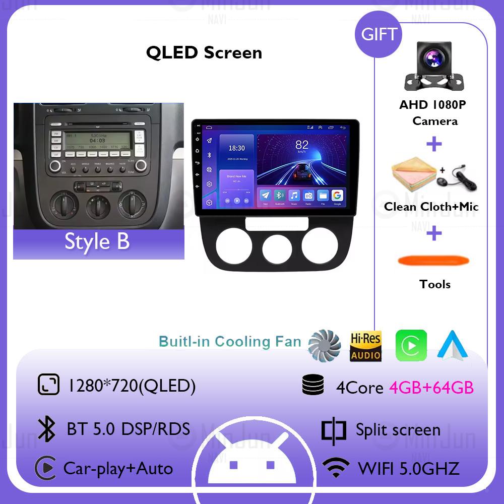 2K Screen Android 14 Car GPS Radio Multimedia For Volkswagen Jetta 5 2005 - 2010 Car Radio Multimedia Video Player Navigation