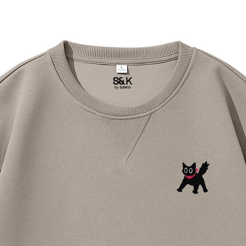 Baleno Men's S&K Series Loose Fit Cat Print Sweatshirt