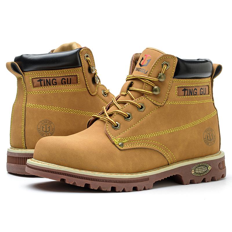Safety Shoes Men for Work Waterproof Non-slip Sneakers Warm  Boots Outdoor Male Hiking Boots Rubber Wear-resistant Work Shoes