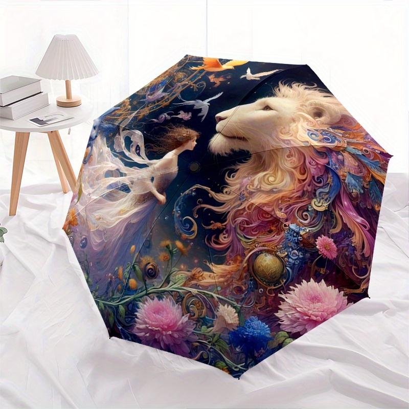 

1pc Fairy & Lion Automatic Opening and Closing Umbrella - Lightweight 3-Fold Design, Suitable for Fans, Travel, Daily Use - Official Product, Int