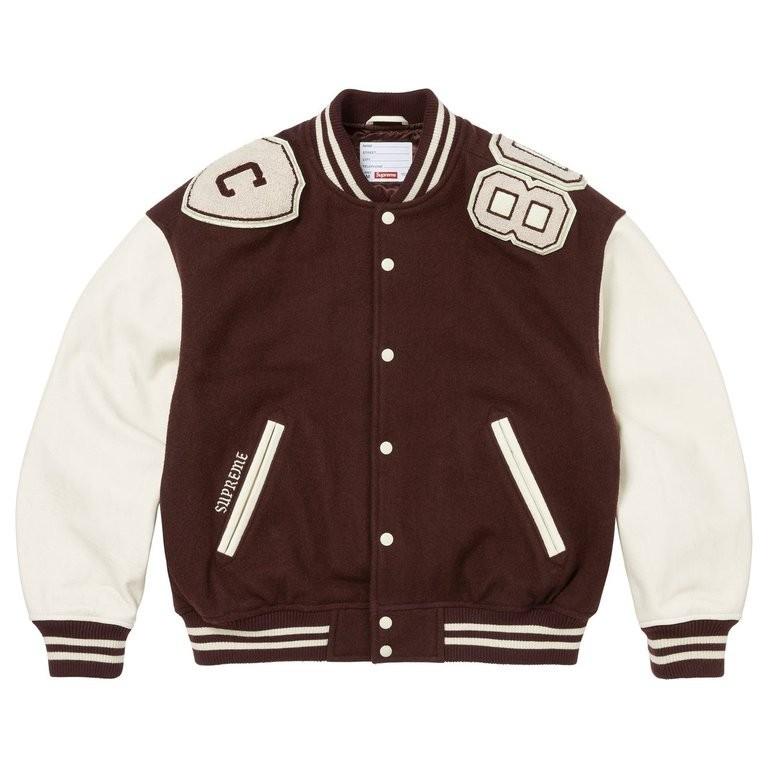 Supreme Captains Varsity Jacket Brown