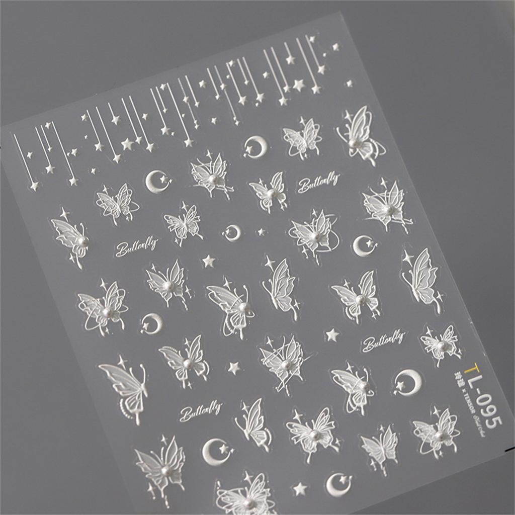 1pcs 5D Exquisite Purple Wisteria Flower Nail Art Stickers Flower Bow Nail Decoration Slider Decal Adhesive Transfer Part