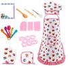 4/11Pcs Pink Apron for Little Girls Gift Kids Kitchen Chef Baking Tool
