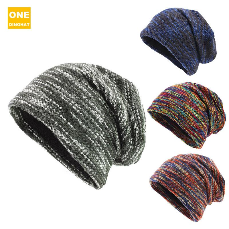 Men'S And Women'S Winter Cotton Pullover Hats, Double-Layer Fleece Ear Caps, Stacking Long Hats Tm-123