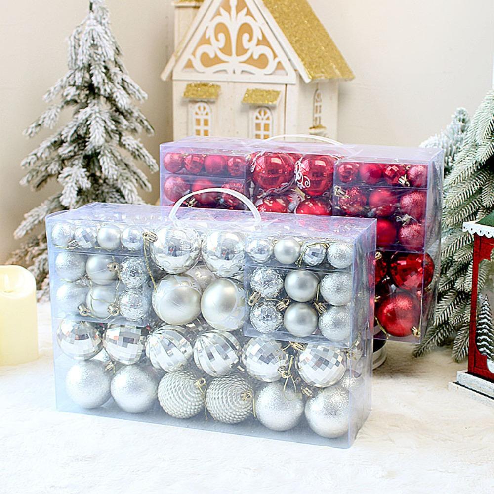 Fashion 100pcs Christmas Ball Plastic Multi Color Party Decoration DIY 3/4/6cm Painted Ball Festival