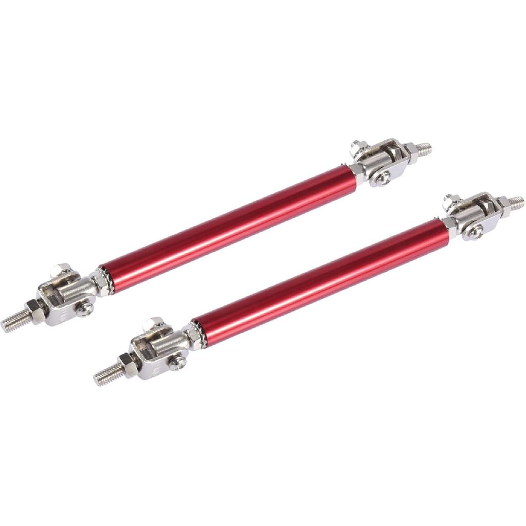 Motoforti 2pcs 7"-9" Car Adjustable Front Bumper Lip Splitter Strut Tie Rod Bar Universal Red Long-lasting