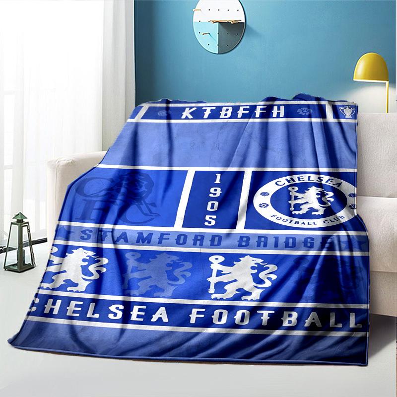 Football club.C Pattern Blanket for Home Decoration, Bed, Sofa, Car Travel, Camping, Suitable for All Seasons, Birthday Christmas Gift