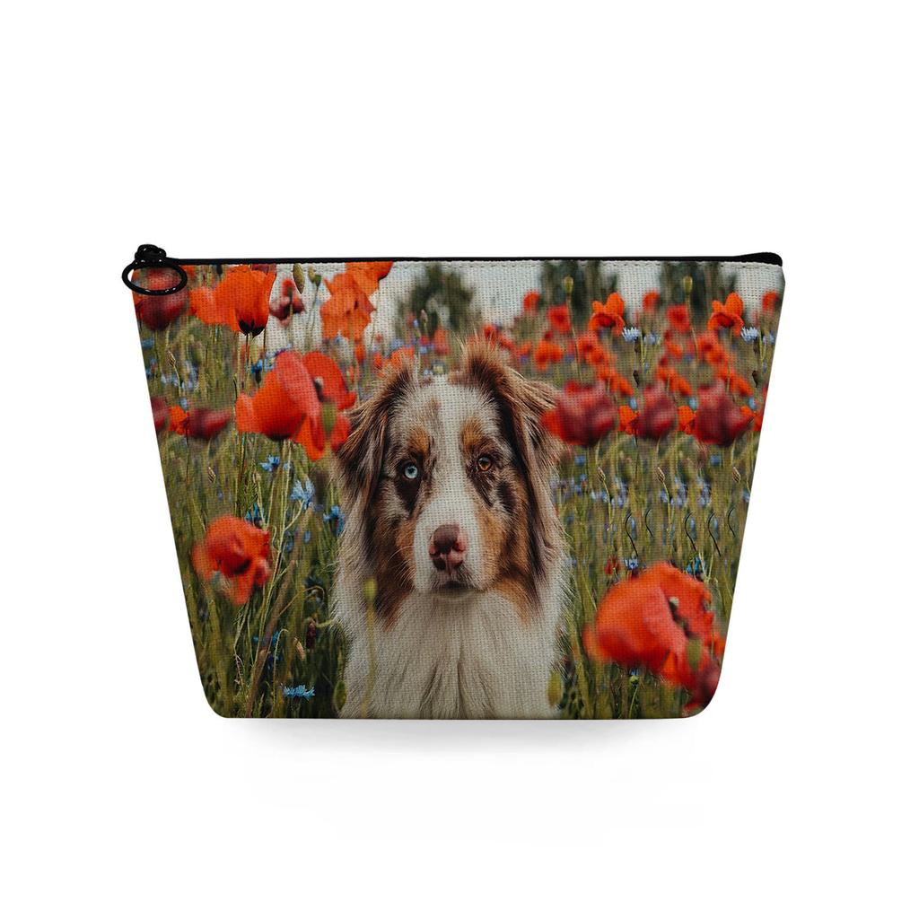 Women Dog Print Cosmetic Bag Toiletries Organize Travel Storage Case 6783