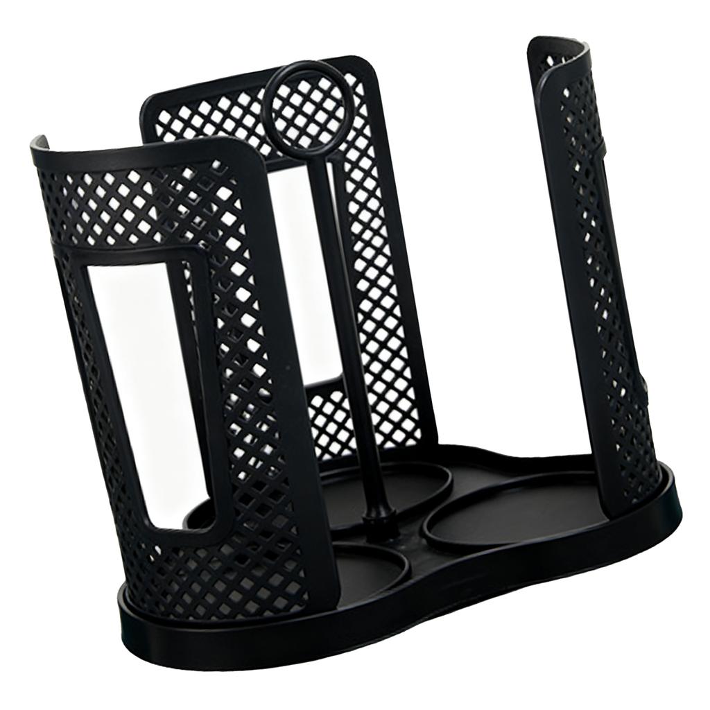 360º Rotating Cup Holder Space Saving Good Ventilation Plastic Coffee Cup Lid Storage Dispenser with 3 Compartments for