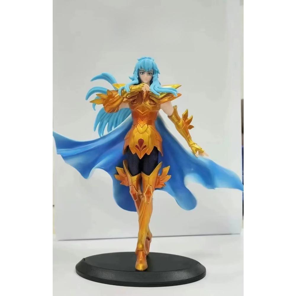 Cheap Anime Gold Saint Seiya Aquarius Aries Pisces Aquarius Cancer Leo PVC Action Figure Collectible Model Toy 19-21cm