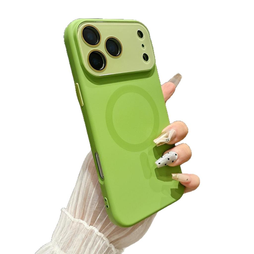 Magnetic Window iPhone 17 Case, Solid Color Liquid Skin Feel, Soft Drop-Proof Cover for Apple 16 Pro Max