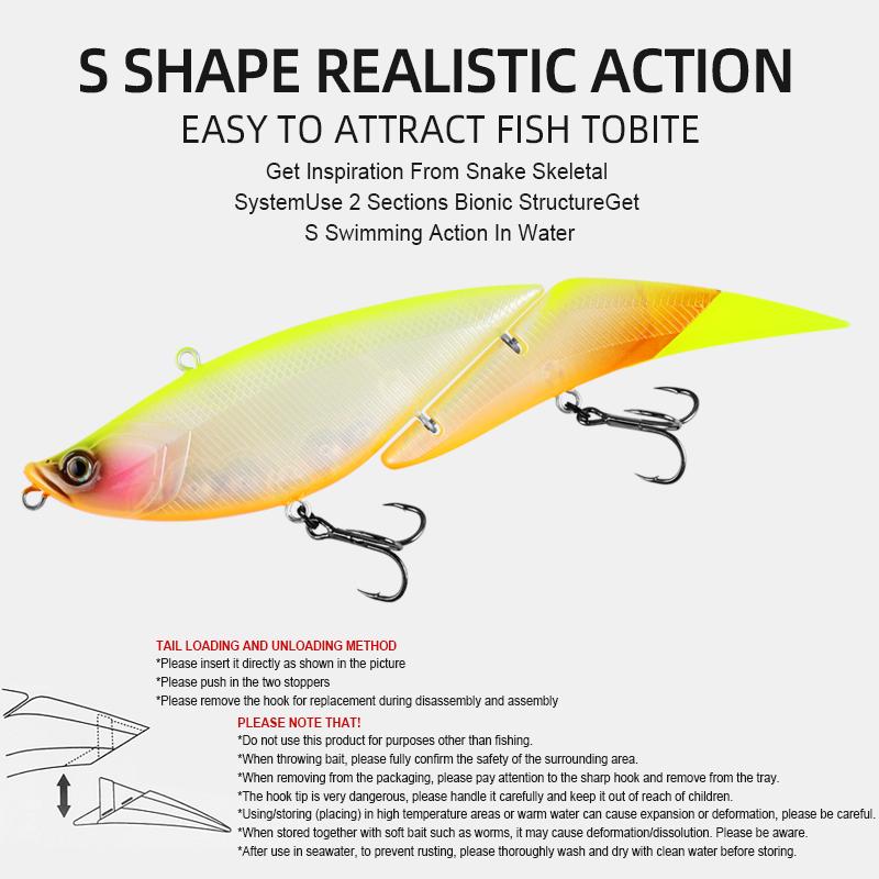BEARKING Top Fishing Lure 190mm 56g 2oz Jointed minnow Wobblers ABS Body with Soft Tail SwimBaits soft lure for pike and bass