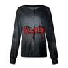 Women's Halloween Printed Casual Long-sleeved Single-breasted Work Uniform Cardigan Top