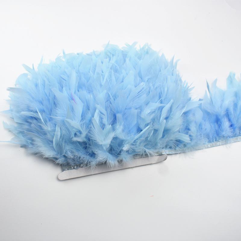 10Meters Fluffy Turkey Feathers Trim Fringe Ribbon Marabou Feather On Tape Fringes Sewing Trimmings DIY Clothes Dress Decoration
