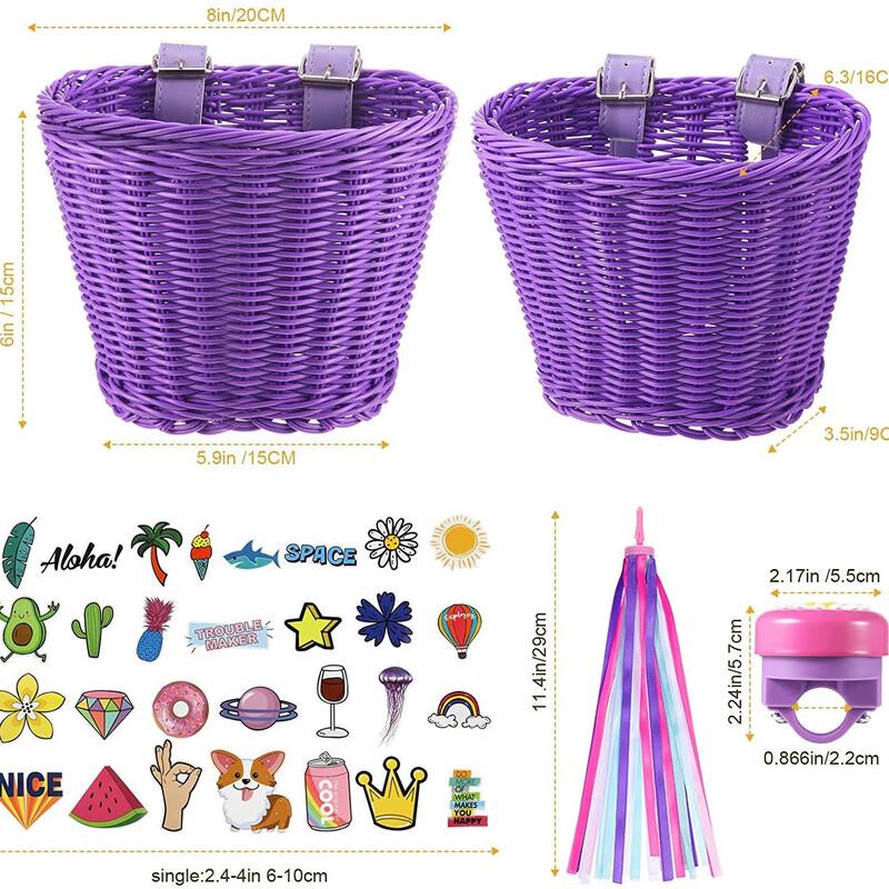 Kids Imitation Rattan Bike Basket