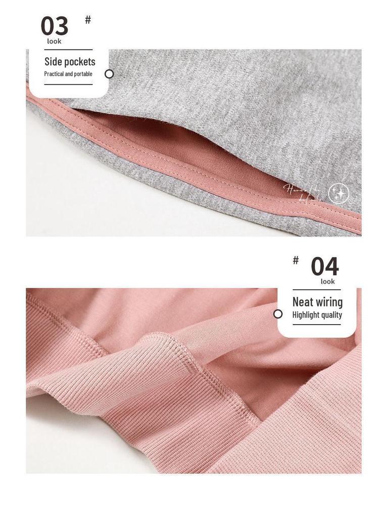 Women's Pajama Set with Chest Pad - Long Sleeve, Long Pants, Plus Size, Casual Homewear for Spring, Autumn, Winter