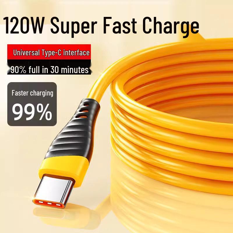 

120W Super Fast Charging Type-C Cable for Apple 15/16 & Huawei Honor 6A 30 cm
