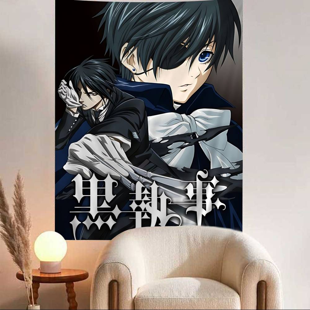 BBlack BButler Japanese Printed Large Wall Tapestry Hanging Tarot Hippie Wall Rugs Dorm Art Home Decor