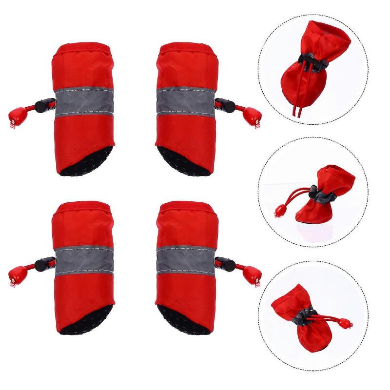 Winter Dog Boots 8 Pcs Non-Slip Paw Protection For Dogs In Cold Weather With Traction Features