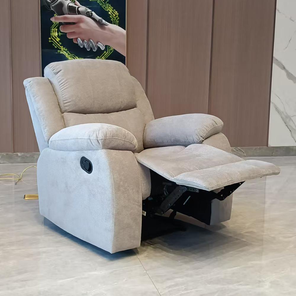 Manual Rocker Recliner Chair, High Back Glider with Deep Seat, Upholstered Fabric Armchair for Living Room & Nursery & Study & Bedroom