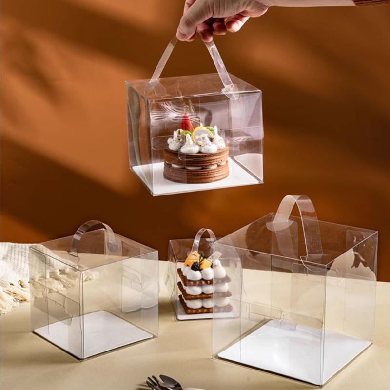 10 Set Geburtstagstorte Box Transparent Mini 2 Zoll 3 Zoll 4 Zoll Backen Kuchen Tragbare Verpackungsbox West Point Tragbare Verpackung