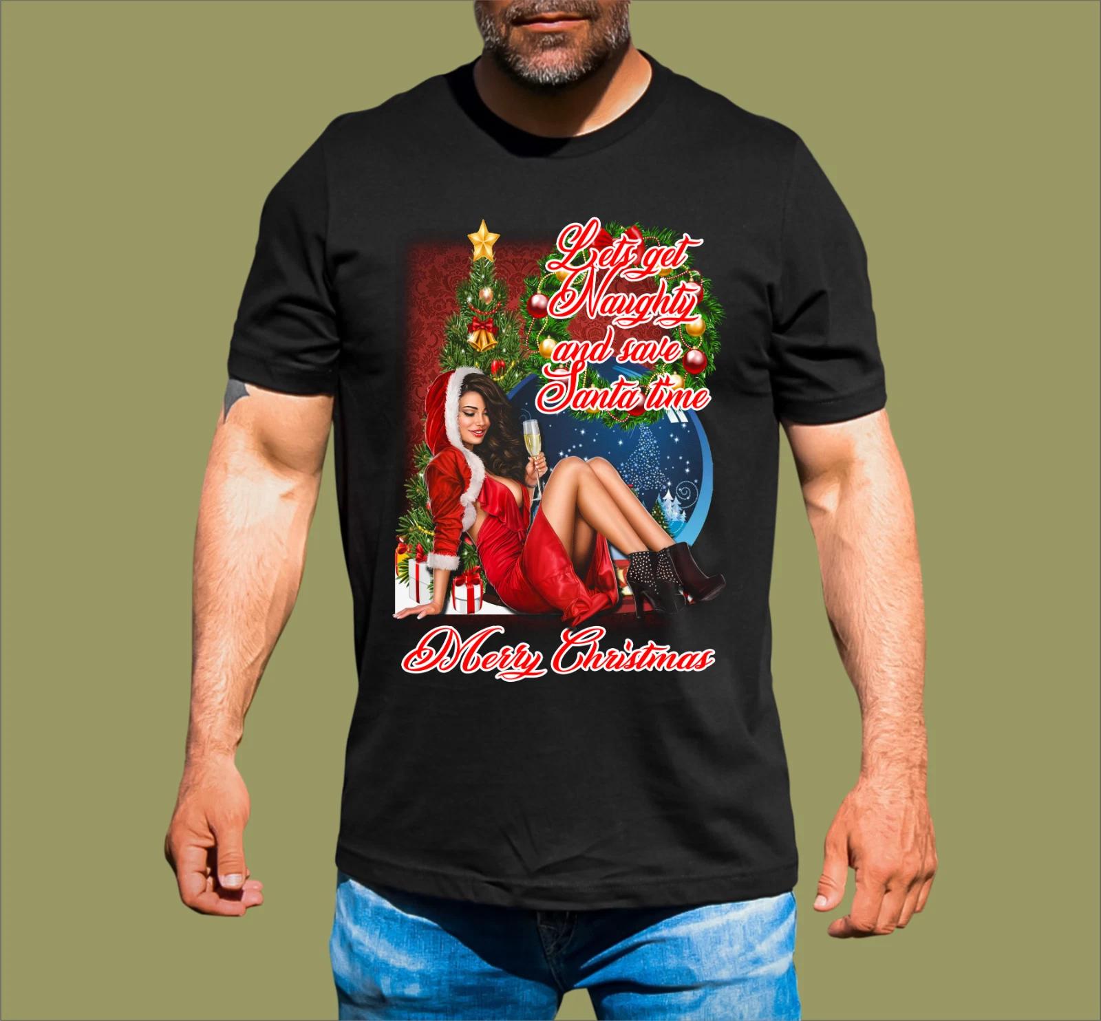 CHRISTMAS LETS GET NAUGHTY T-SHIRT S
