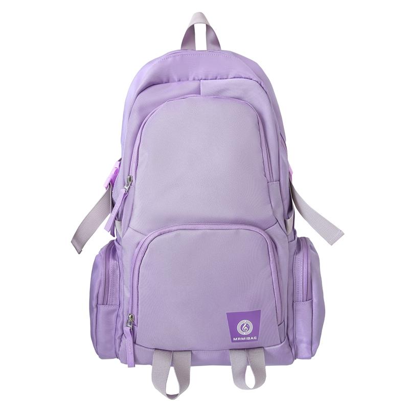Men's Sports Backpack Women's Large Capacity Backpack Solid Color Student Schoolbag