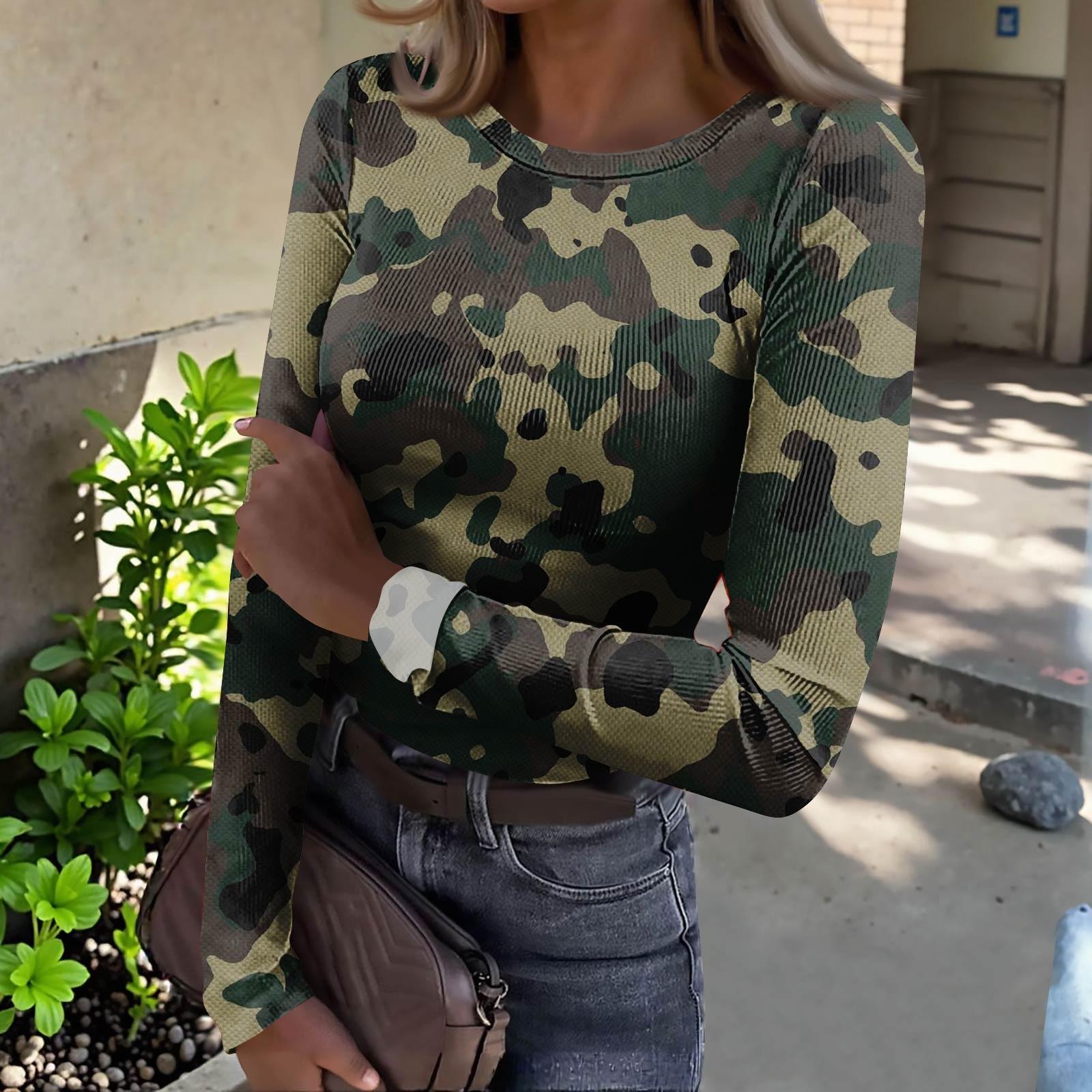 

Женская футболка с облегающим низом, модная повседневная с градиентным принтом, пуловер с круглым вырезом и длинными рукавами XL