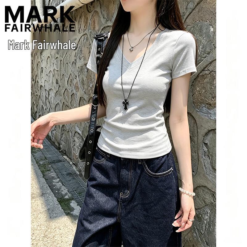 Mark Fairwhale Women's V-Neck Slim Fit T-Shirt